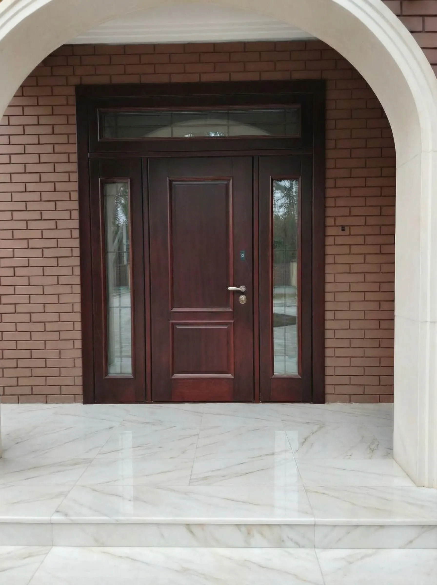 Входная дверь премиум-класса с боковыми фрамугами — изготовление на заказ | Элитные деревянные двери